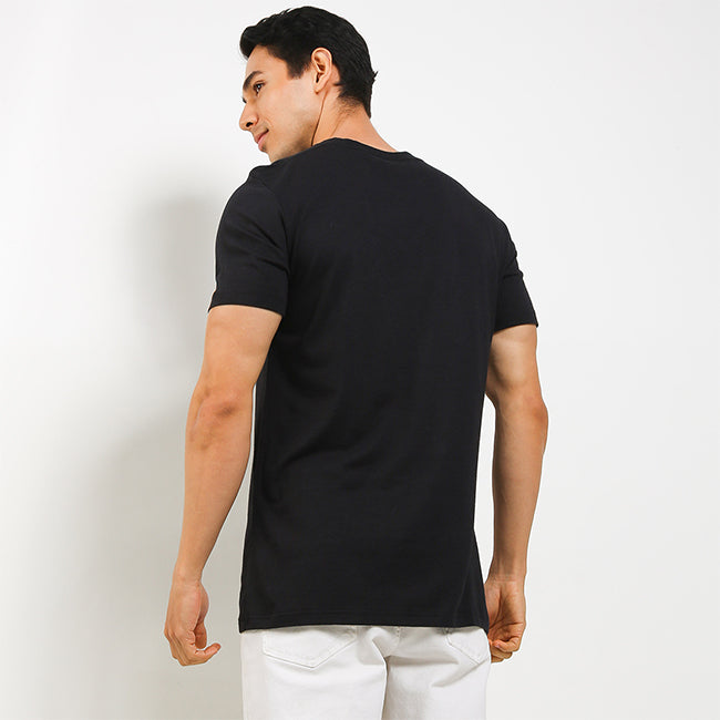 V Neck Bamboo In Black-OMW22025BK