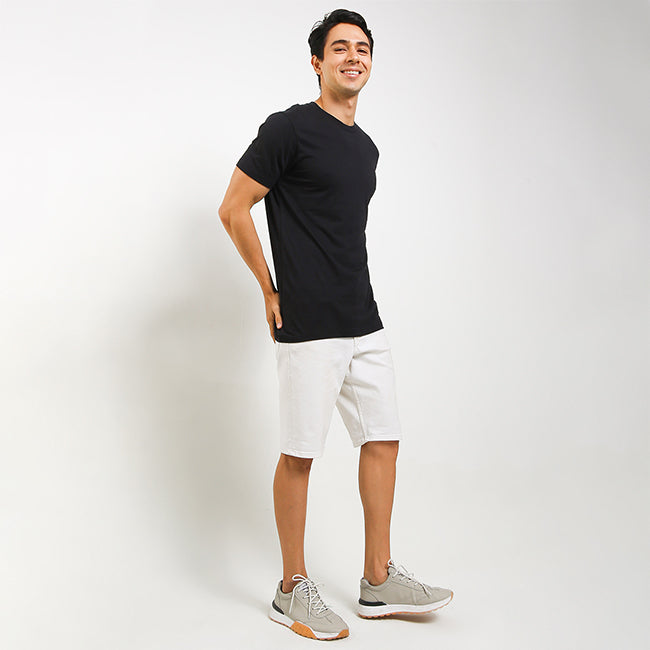 V Neck Bamboo In Black-OMW22025BK