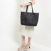 Nettie Tote W/ Pouch In Black/Fuchsia