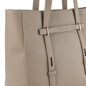Nettie Tote W/ Pouch In Taupe/Blue