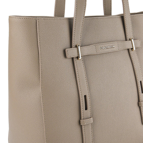 Nettie Tote W/ Pouch In Taupe/Blue