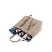 Nettie Tote W/ Pouch In Taupe/Blue