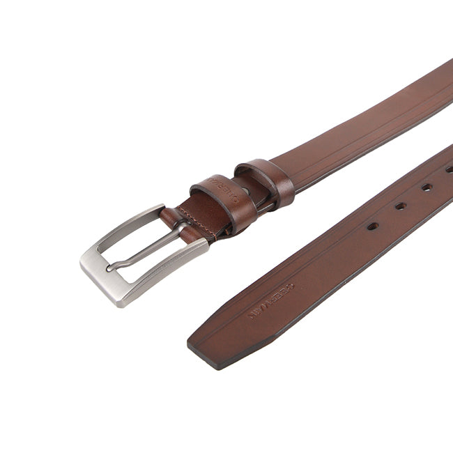 Grey Casual Belt In Dark Brown