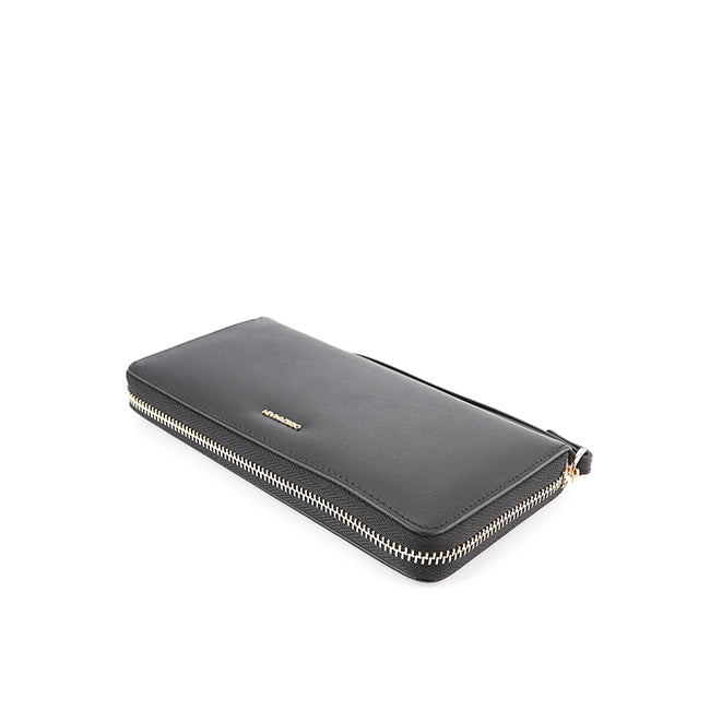 Allie Long Zip Wallet-L In Black