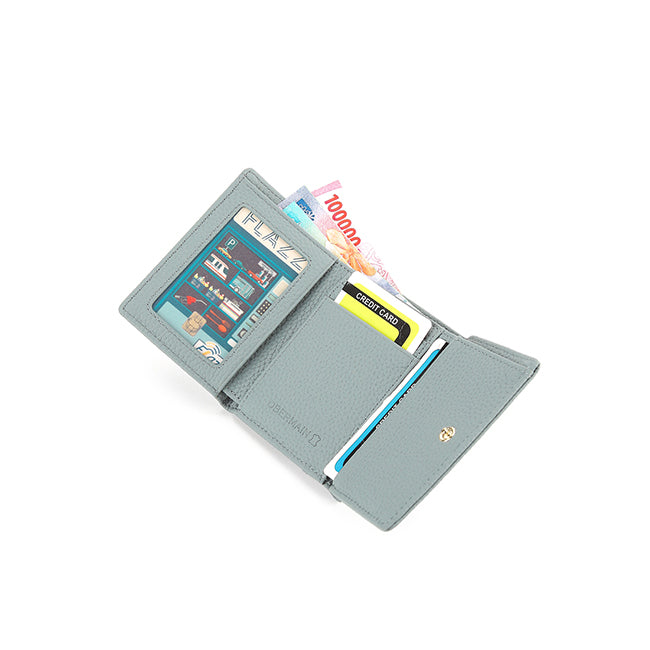 Abby Tri-Fold Wallet-L In Dusty Blue