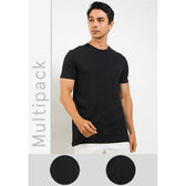 V Neck Bamboo In Black-OMW22025BK