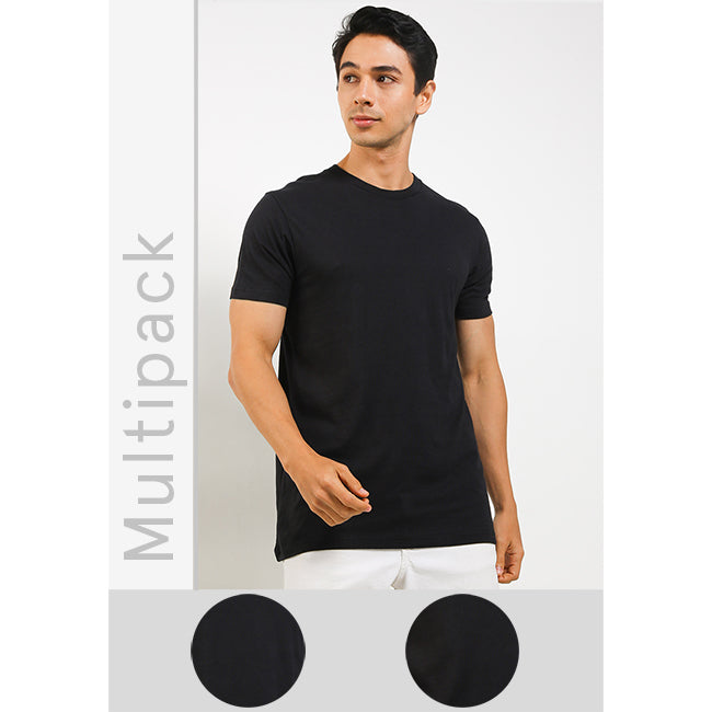 V Neck Bamboo In Black-OMW22025BK