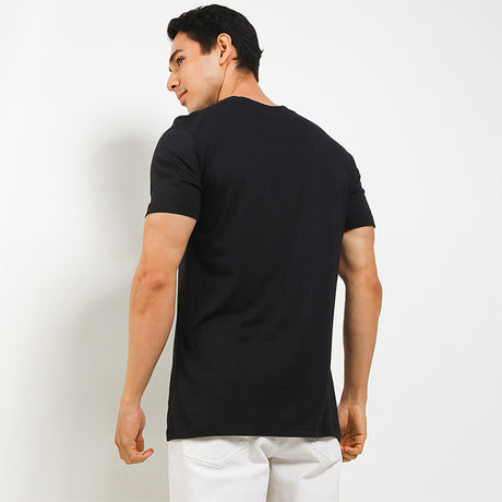 V Neck Bamboo In Black-OMW22025BK